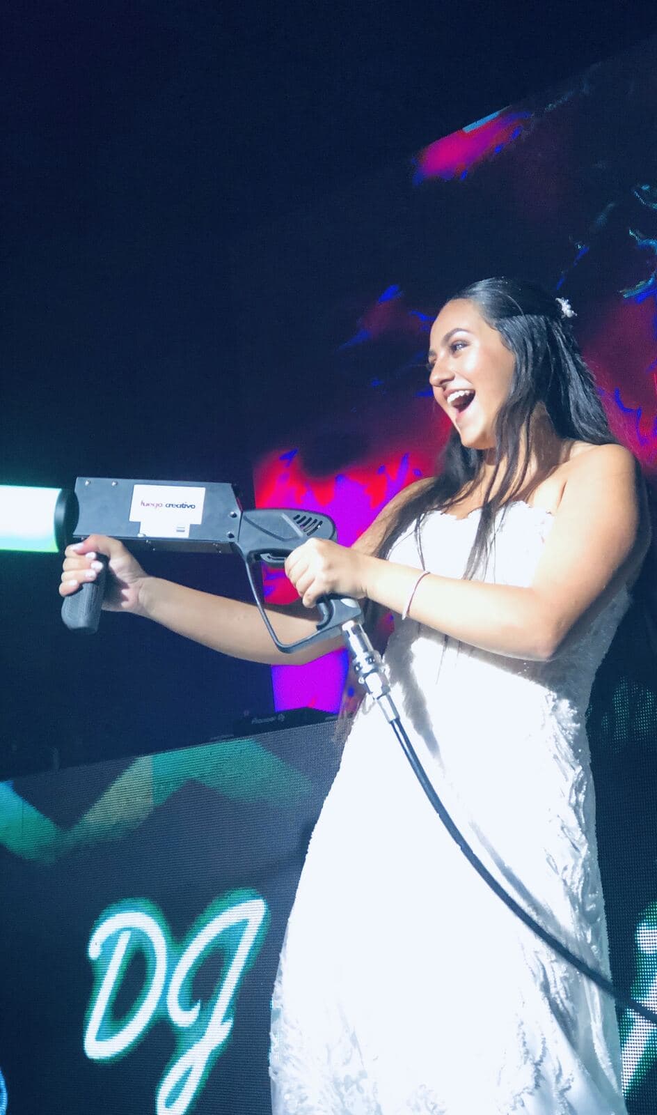 Pistola LED CO2 en un evento